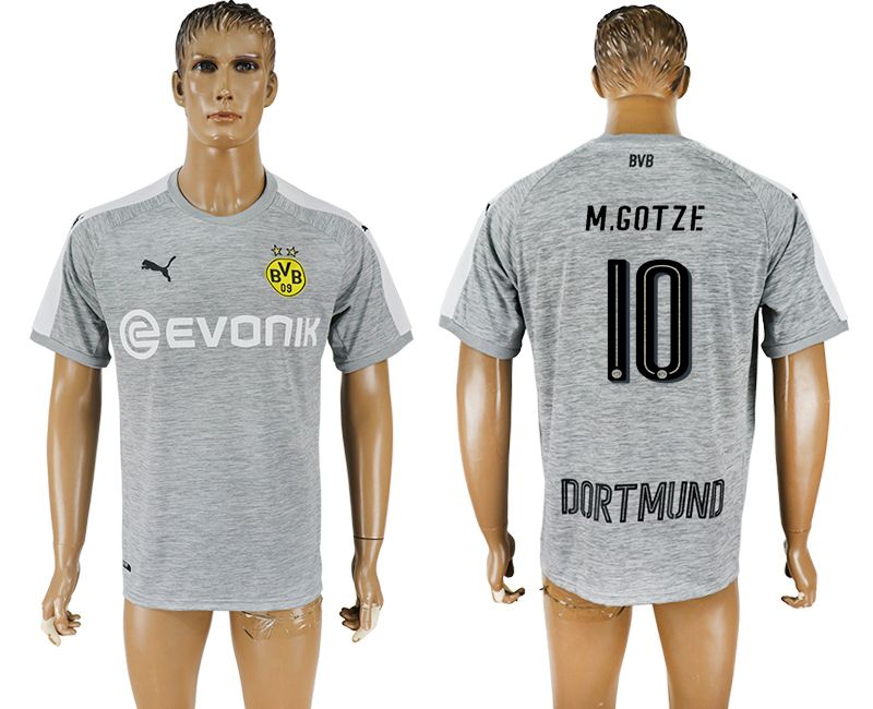 Men 2017-2018 club Borussia Dortmund 10 M.gotze grey AAA soccer jersey
